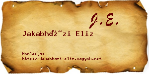 Jakabházi Eliz névjegykártya